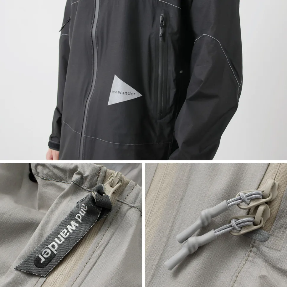 AND WANDER / 3 Layer Ultralight Rain Jacket
