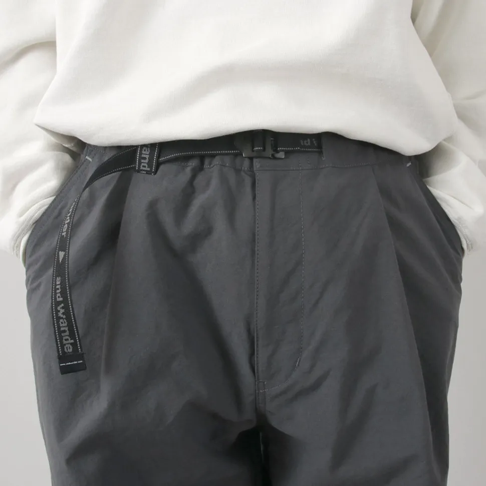 AND WANDER / Nylon Chino Tucked Tapered Pants