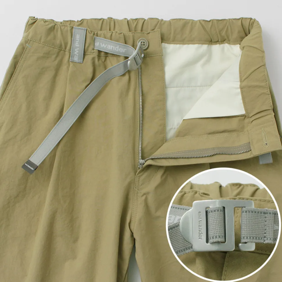 AND WANDER / Nylon Chino Tucked Tapered Pants