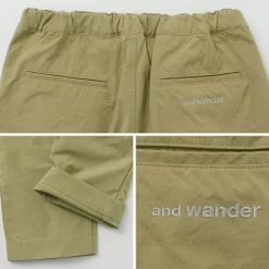 AND WANDER / Nylon Chino Tucked Tapered Pants