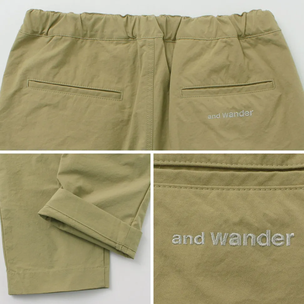 AND WANDER / Nylon Chino Tucked Tapered Pants