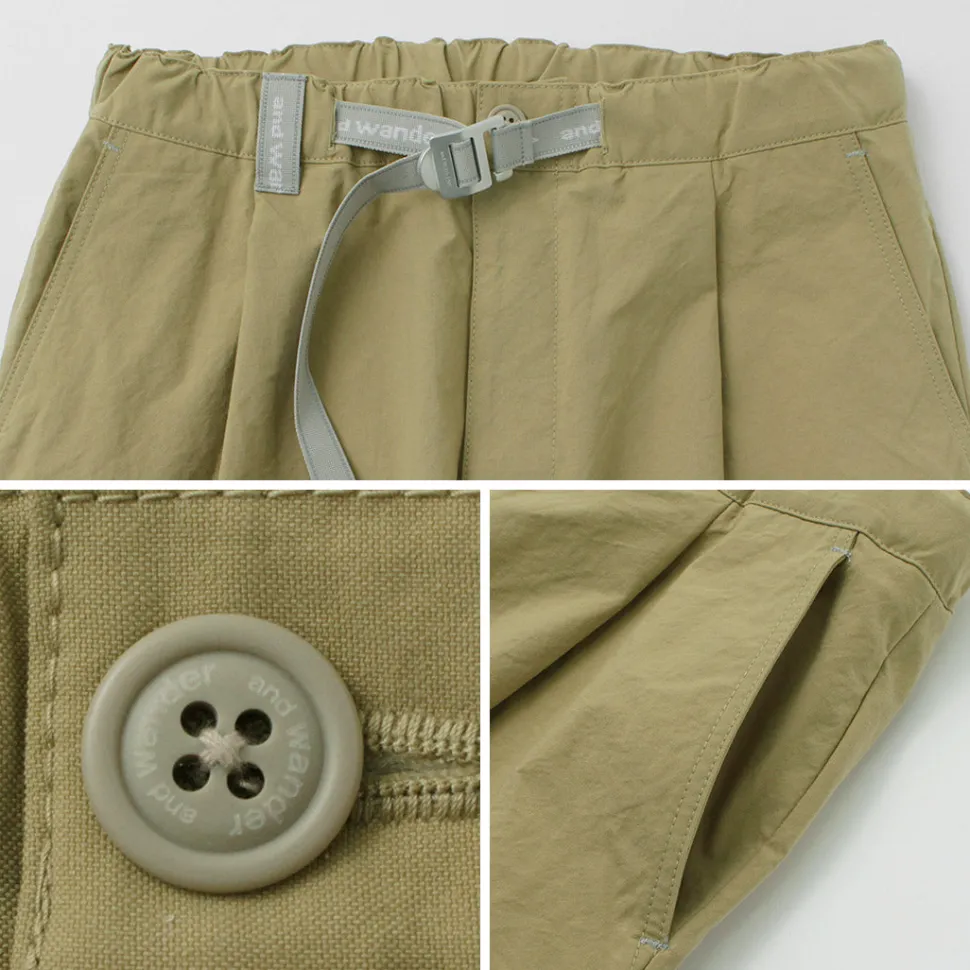 AND WANDER / Nylon Chino Tucked Tapered Pants