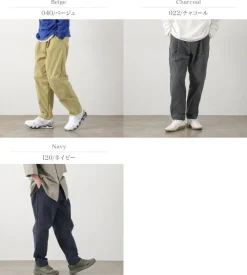 AND WANDER / Nylon Chino Tucked Tapered Pants