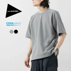 AND WANDER / UV-cut dry short sleeve t-shirt