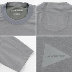 AND WANDER / UV-cut dry short sleeve t-shirt