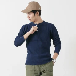 BARNS / BR-3051 Big Waffle Henley Neck Long Sleeve Thermal / T-Shirt