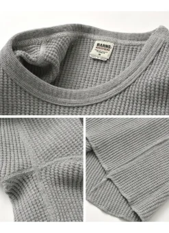 BARNS / BR-3050 Big Waffle Long Sleeve Thermal / T-shirt