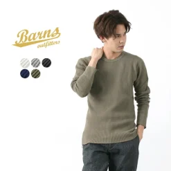 BARNS / BR-3050 Big Waffle Long Sleeve Thermal / T-shirt