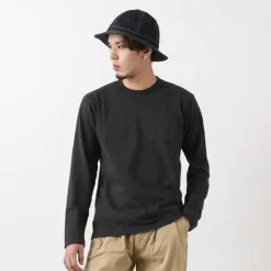 BARNS / BR-1106 Jersey Crew Neck L/S Pocket T-Shirt