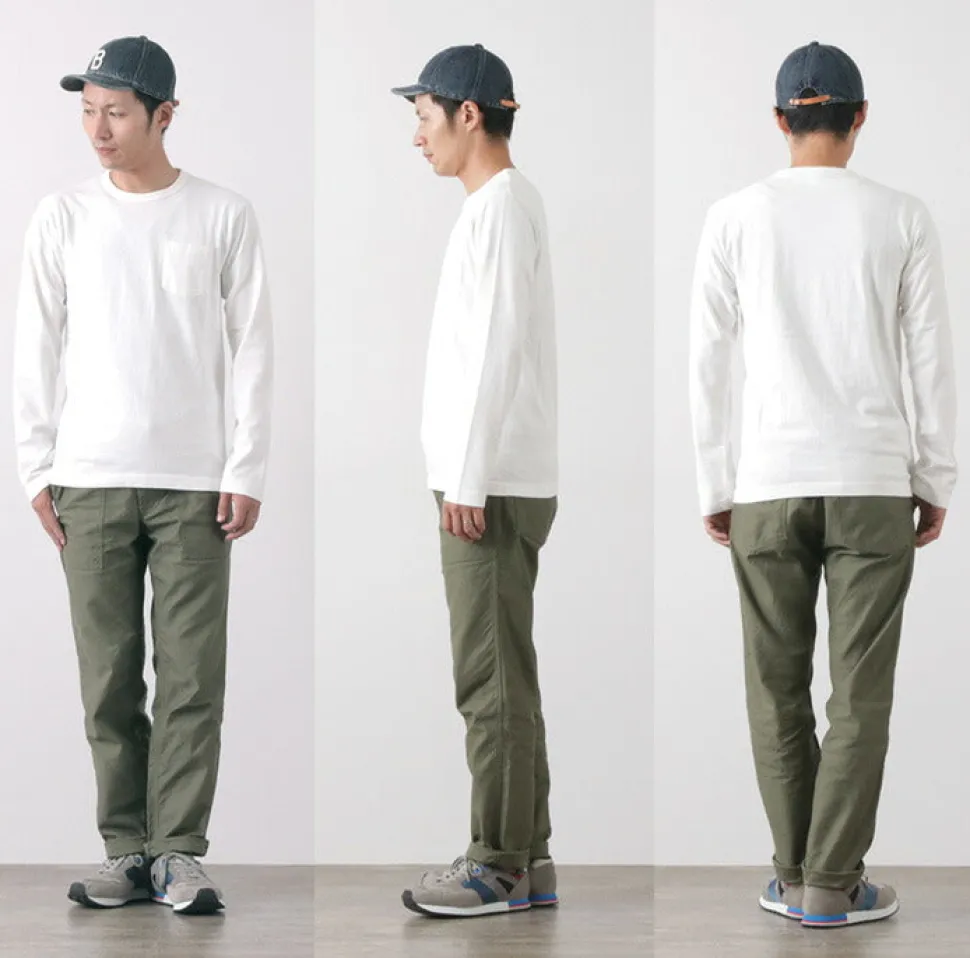 BARNS / BR-1106 Jersey Crew Neck L/S Pocket T-Shirt