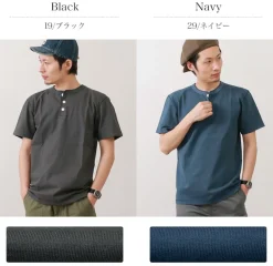 BARNS / BR-8146 Knitsted Henley Neck Short Sleeve Crew Neck T-Shirt