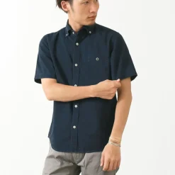 BARNS / BR-5266 Ox S/S button-down shirt