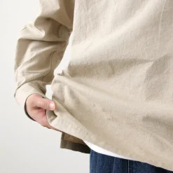 BARNS / Cotton linen skipper button works concho shirt