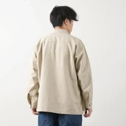 BARNS / Cotton linen skipper button works concho shirt