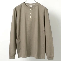 BARNS / COZUN Knit Vintage Long Sleeve Henry Neck T-Shirt