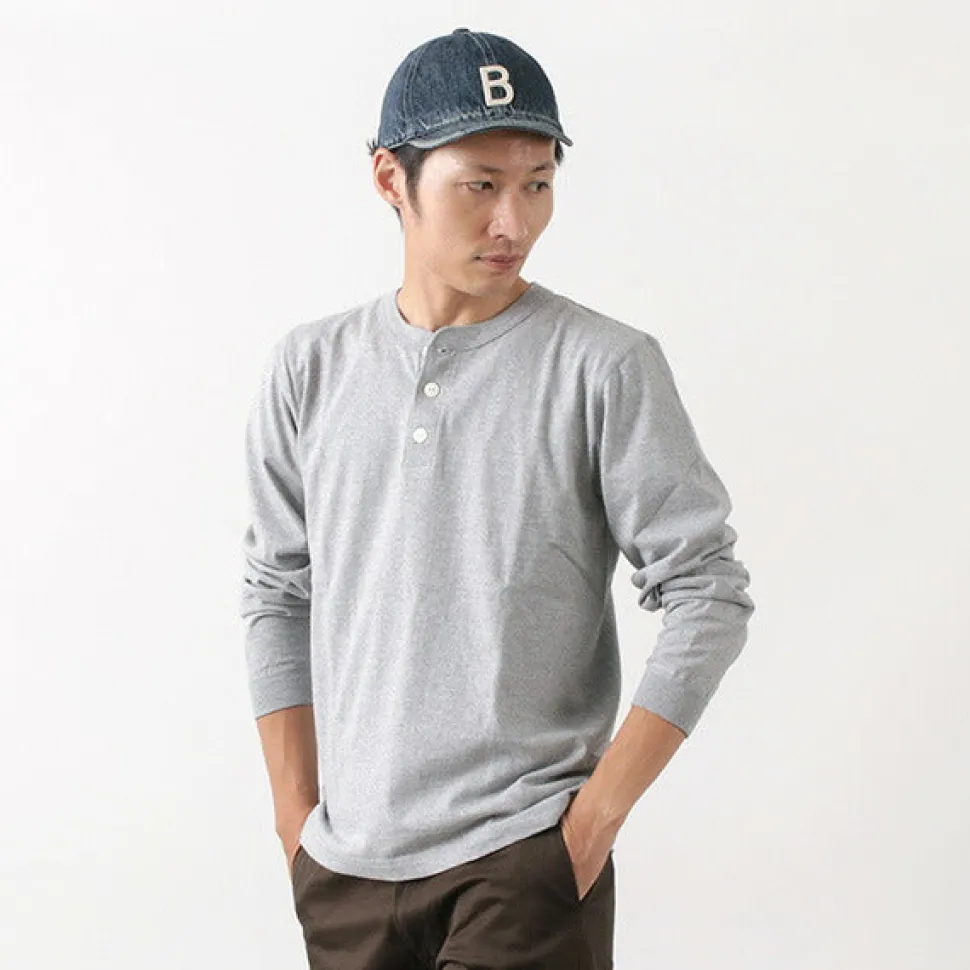 BARNS / COZUN Knit Vintage Long Sleeve Henry Neck T-Shirt