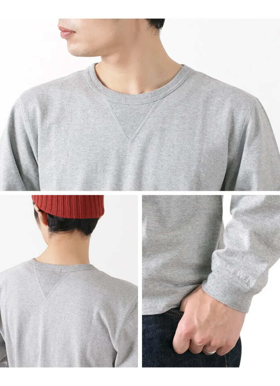 BARNS / COZUN Knit Vintage Long Sleeve Crew Neck T-Shirt