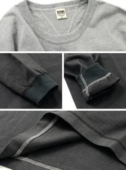 BARNS / COZUN Knit Vintage Long Sleeve Crew Neck T-Shirt