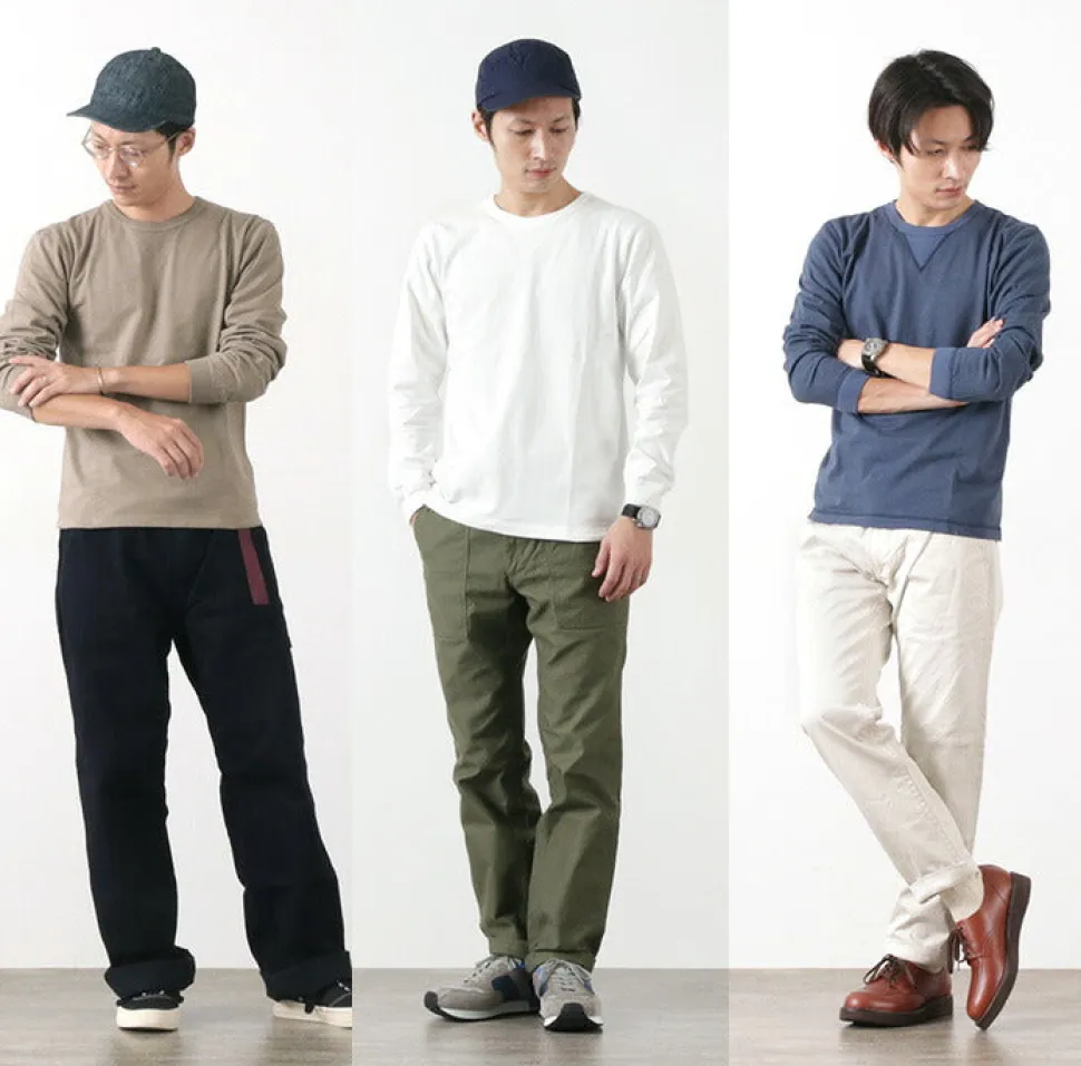 BARNS / COZUN Knit Vintage Long Sleeve Crew Neck T-Shirt