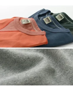 BARNS / Cozun knitted vintage gusset short sleeve crew neck T-shirt