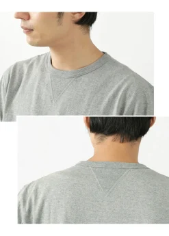 BARNS / Cozun knitted vintage gusset short sleeve crew neck T-shirt