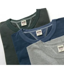 BARNS / Cozun knitted vintage gusset short sleeve crew neck T-shirt