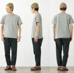 BARNS / Cozun knitted vintage gusset short sleeve crew neck T-shirt