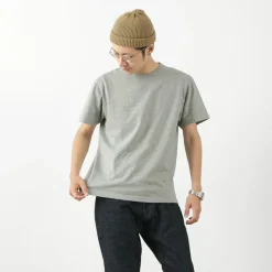 BARNS / Cozun knitted vintage gusset short sleeve crew neck T-shirt