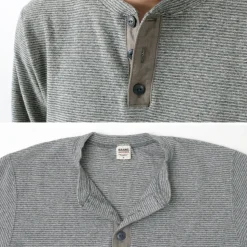 BARNS / Spun Milled Henley Neck Long Sleeve T-Shirt