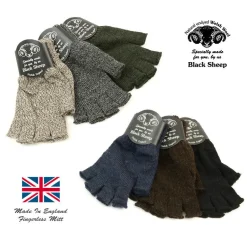 BLACK SHEEP / Fingerless knit gloves