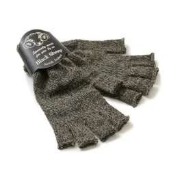 BLACK SHEEP / Fingerless knit gloves
