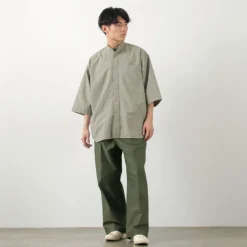 BURLAP OUTFITTER / 7/10 Sleeve Band Collar Shirt