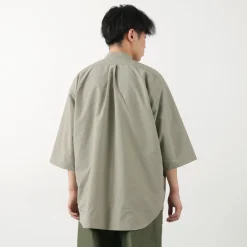 BURLAP OUTFITTER / 7/10 Sleeve Band Collar Shirt