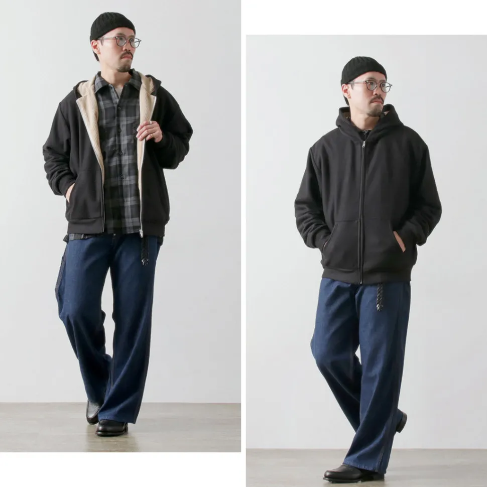 BURLAP OUTFITTER / Grid Fleece Lined Zip Hoodie