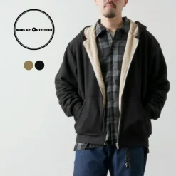 BURLAP OUTFITTER / Grid Fleece Lined Zip Hoodie
