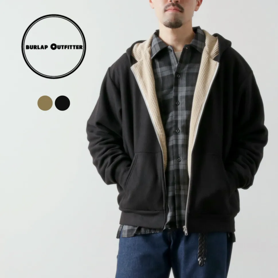 BURLAP OUTFITTER / Grid Fleece Lined Zip Hoodie