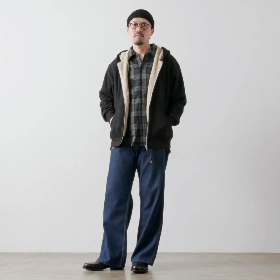 BURLAP OUTFITTER / Grid Fleece Lined Zip Hoodie