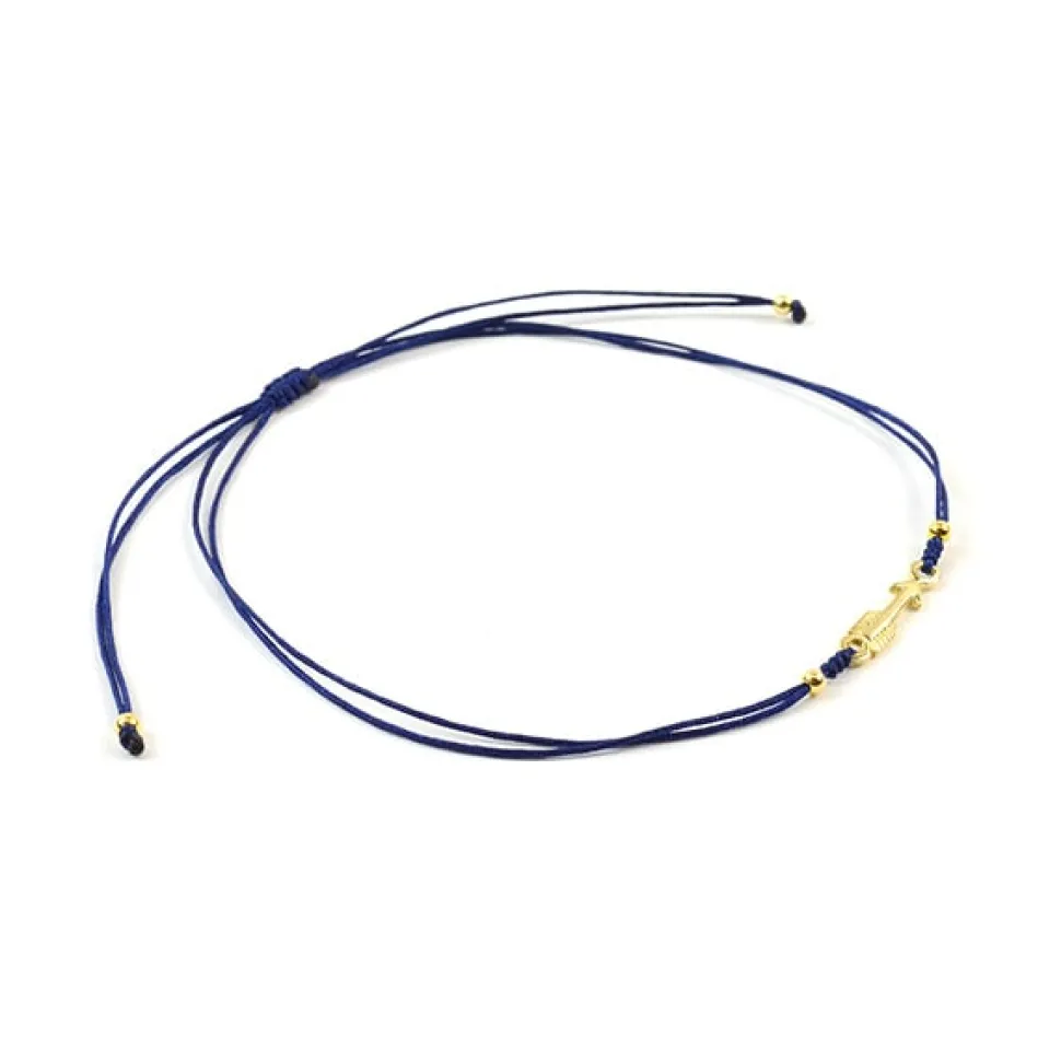 CHALISA T.. / Arrow Silver Notched Cord Anklet