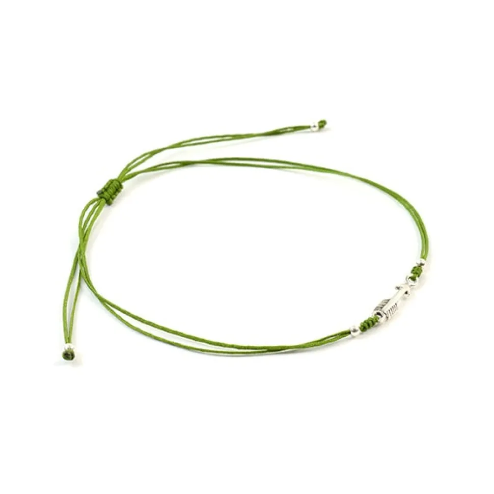 CHALISA T.. / Arrow Silver Notched Cord Anklet