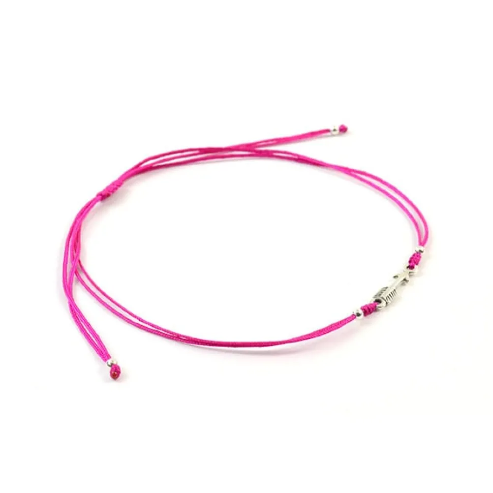 CHALISA T.. / Arrow Silver Notched Cord Anklet