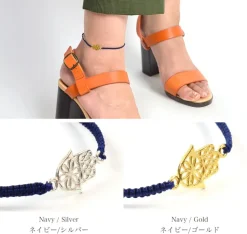 CHALISA T.. / Hamsa Hand Notched Cord Anklet