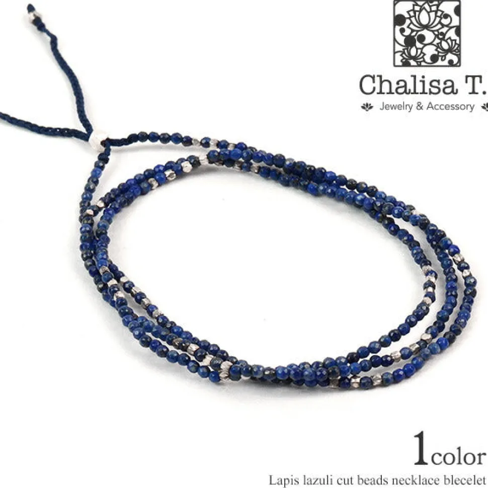CHALISA T.. / Lapis lazuli 2mm cut beads 2 way accessory necklace / bracelet