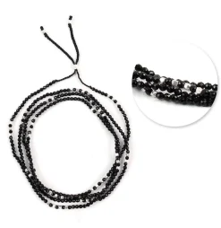 CHALISA T.. / Onyx 2mm cut beads 2 way accessory necklace/bracelet