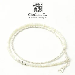 CHALISA T.. / Round Shell Wrap Anklet/Karen Silver Flat Beads