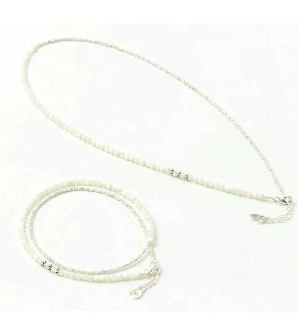 CHALISA T.. / Round Shell Wrap Anklet/Karen Silver Flat Beads