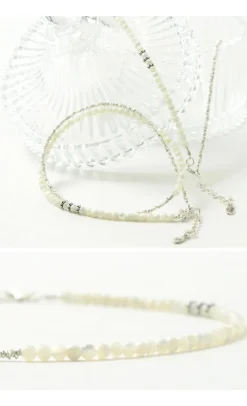 CHALISA T.. / Round Shell Wrap Anklet/Karen Silver Flat Beads
