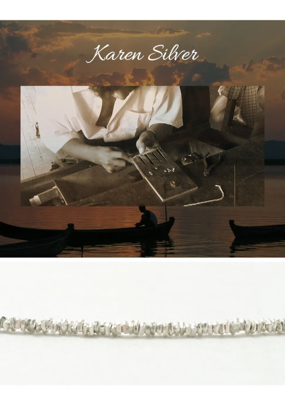 CHALISA T.. / Round Shell Wrap Anklet/Karen Silver Flat Beads