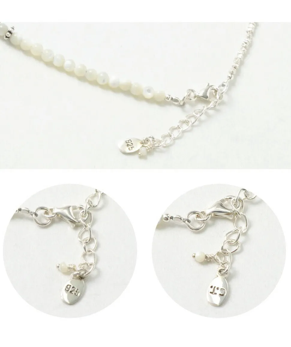 CHALISA T.. / Round Shell Wrap Anklet/Karen Silver Flat Beads