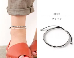 CHALISA T.. / Silver Ball Bead Duo Anklet