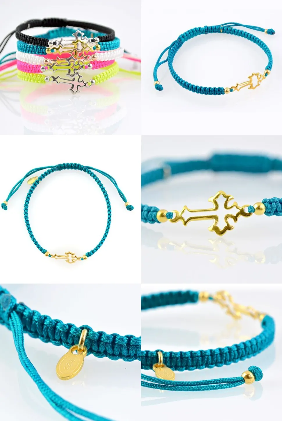 CHALISA T.. / Silver Cross Knotting Cord Anklet